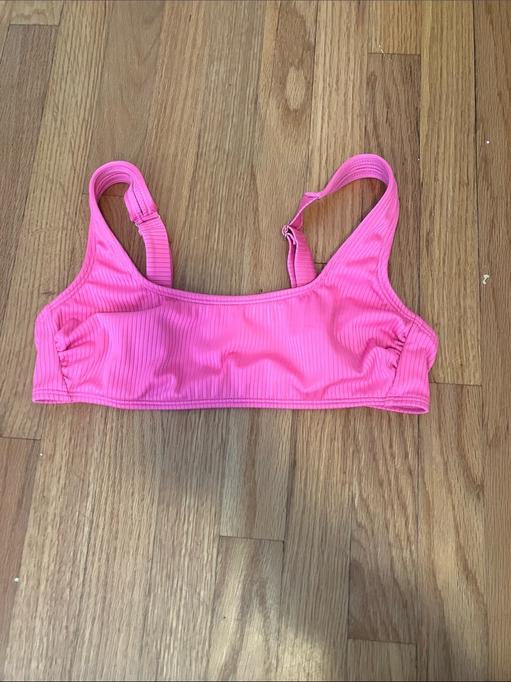 Women’s Pink Ribbed Swim Top